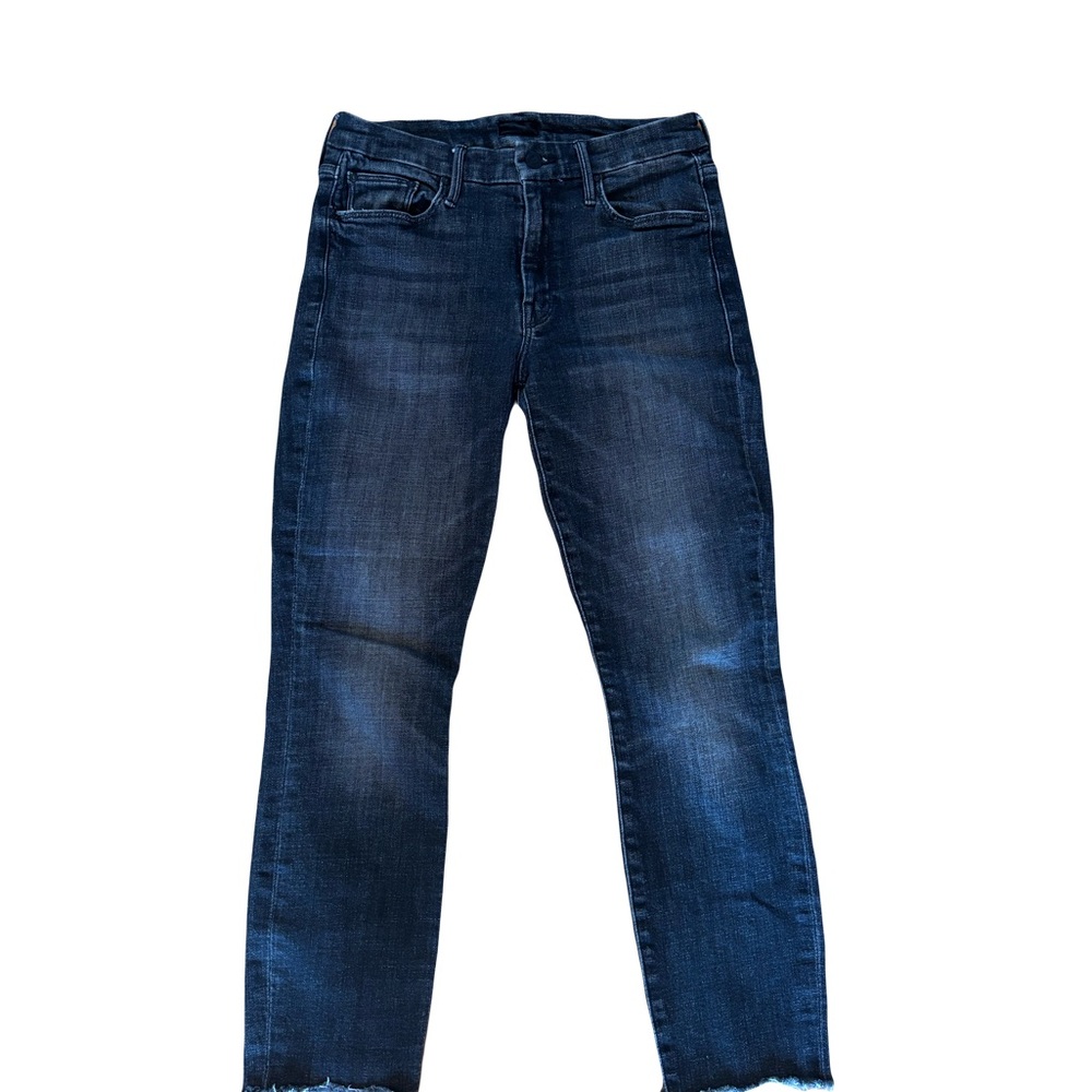 MOTHER The Looker Ankle Fray Jeans in Dark Gray women’s jeans 26